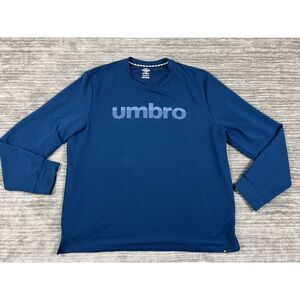Umbro Shirt Mens 2XL XXL Blue‎ Athletic Crew Sweatshirt Spellout Graphic
